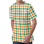 Irish Plaid St. Patrick's Day Print Men's Velvet T-Shirt