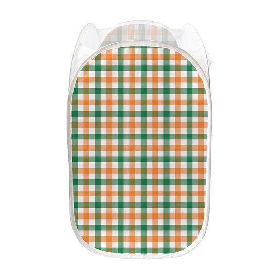 Irish Plaid St. Patrick's Day Print Mesh Laundry Hamper