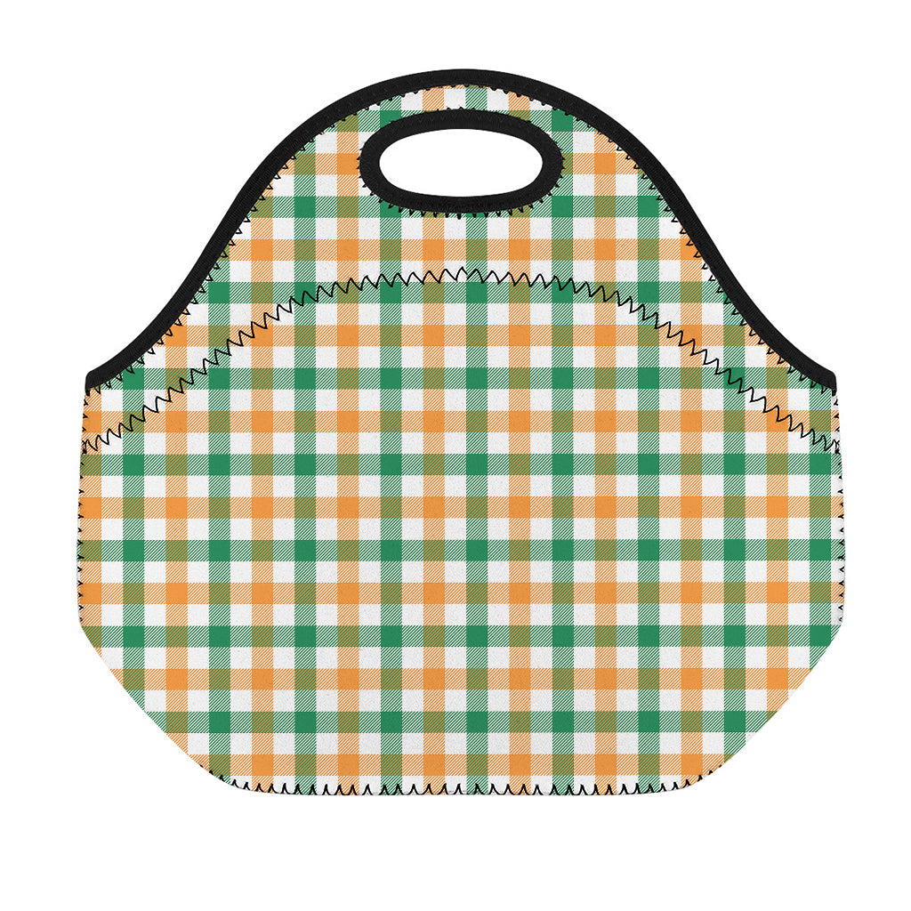 Irish Plaid St. Patrick's Day Print Neoprene Lunch Bag