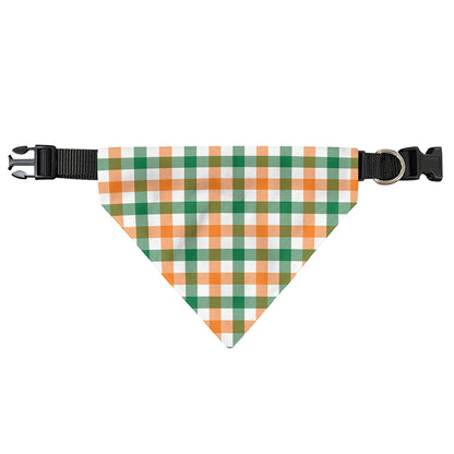 Irish Plaid St. Patrick's Day Print Over The Collar Dog Bandana