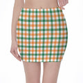 Irish Plaid St. Patrick's Day Print Pencil Mini Skirt