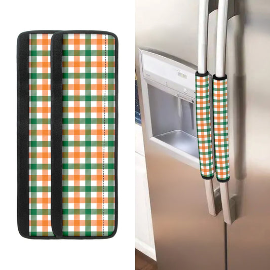 Irish Plaid St. Patrick's Day Print Refrigerator Handle Covers