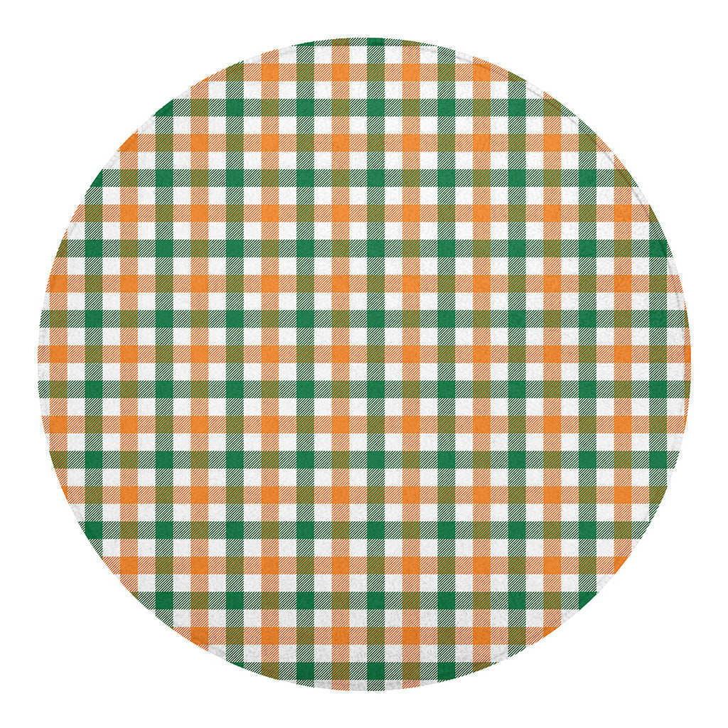 Irish Plaid St. Patrick's Day Print Round Blanket