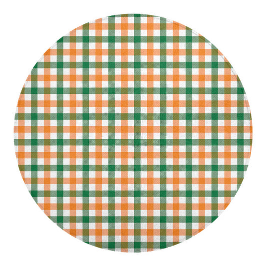 Irish Plaid St. Patrick's Day Print Round Blanket
