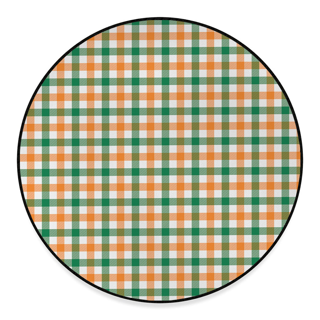 Irish Plaid St. Patrick's Day Print Round Floor Mat