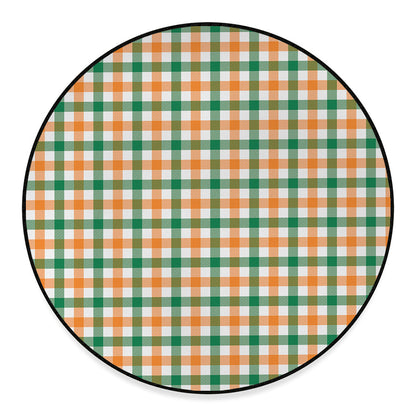 Irish Plaid St. Patrick's Day Print Round Floor Mat