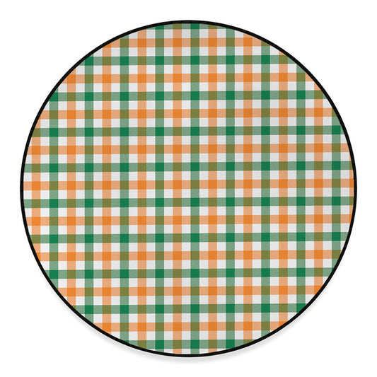 Irish Plaid St. Patrick's Day Print Round Floor Mat