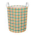 Irish Plaid St. Patrick's Day Print Round Laundry Basket