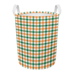 Irish Plaid St. Patrick's Day Print Round Laundry Basket