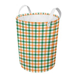 Irish Plaid St. Patrick's Day Print Round Laundry Basket