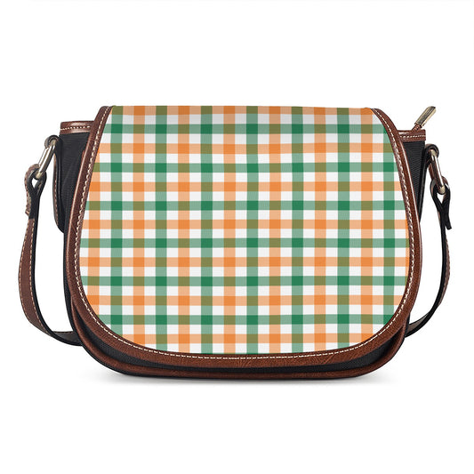 Irish Plaid St. Patrick's Day Print Saddle Bag