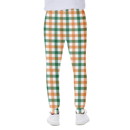 Irish Plaid St. Patrick's Day Print Scuba Joggers
