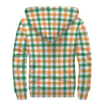 Irish Plaid St. Patrick's Day Print Sherpa Lined Zip Up Hoodie