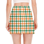 Irish Plaid St. Patrick's Day Print Side Slit Mini Skirt