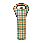 Irish Plaid St. Patrick's Day Print Single Neoprene Wine Tote