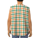 Irish Plaid St. Patrick's Day Print Sleeveless Baseball Jersey