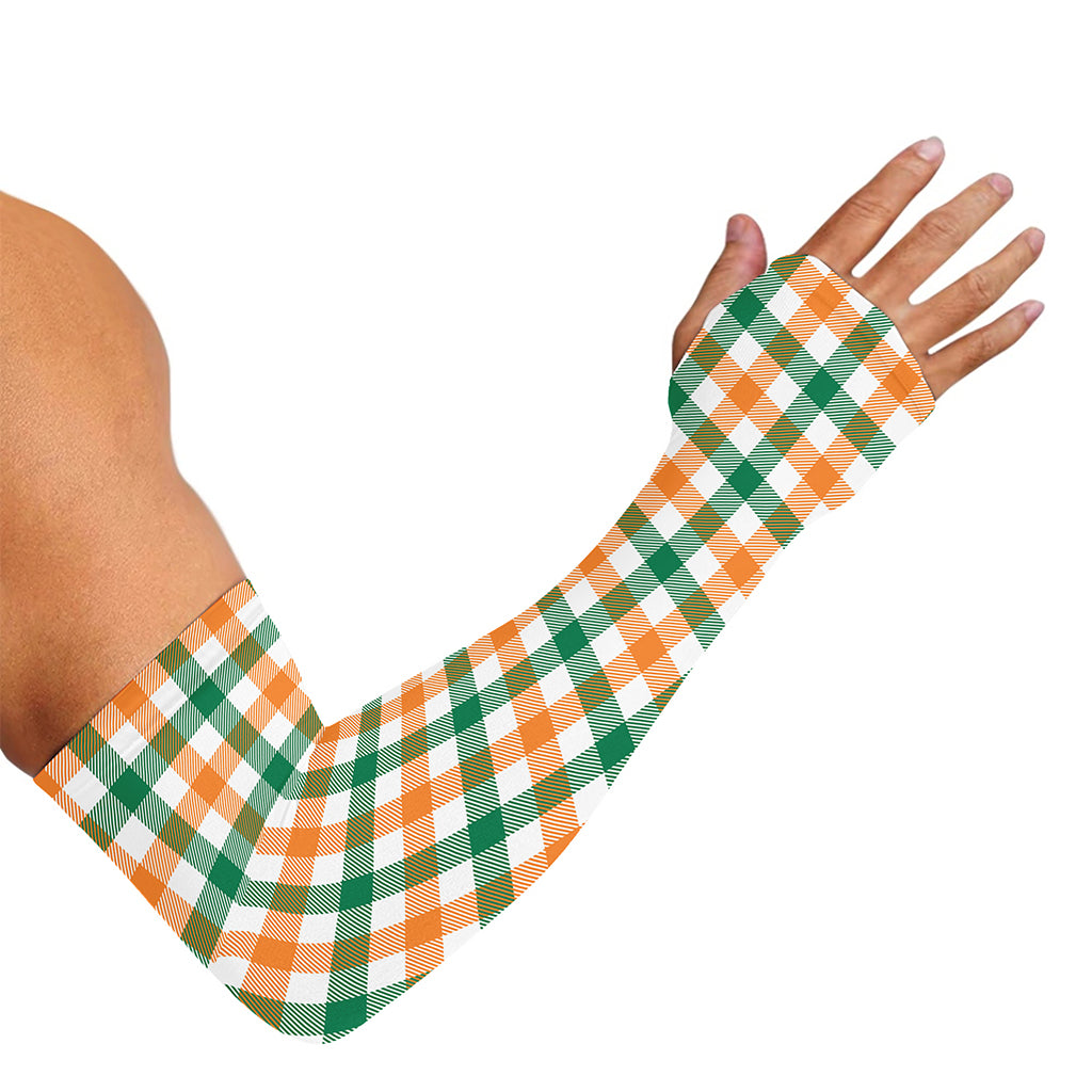 Irish Plaid St. Patrick's Day Print Sun Protection Arm Sleeves