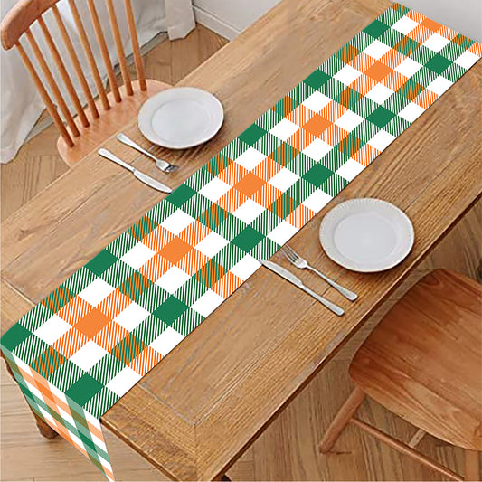 Irish Plaid St. Patrick's Day Print Table Runner