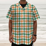 Irish Plaid St. Patrick's Day Print Textured Short Sleeve Shirt