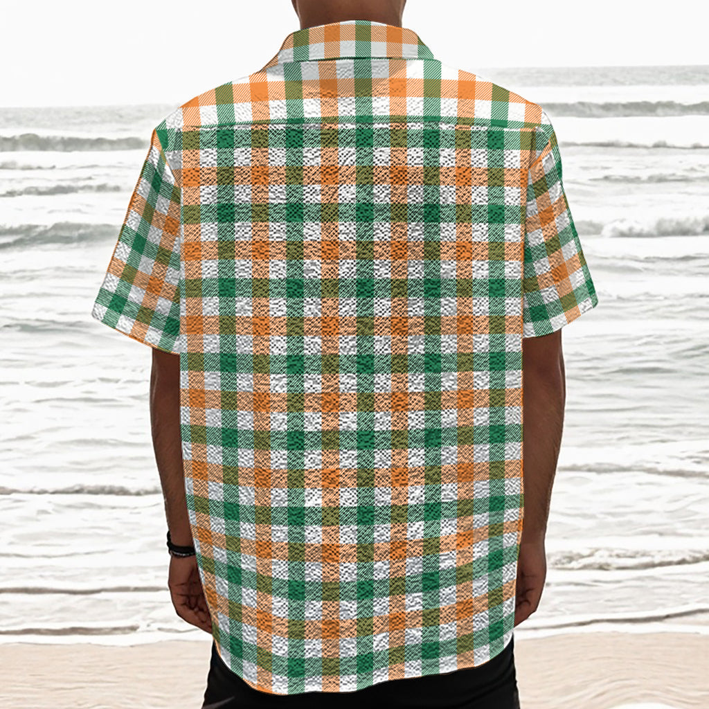 Irish Plaid St. Patrick's Day Print Textured Short Sleeve Shirt
