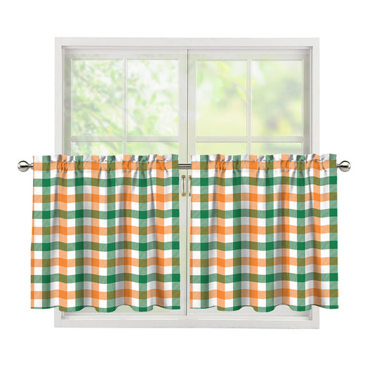 Irish Plaid St. Patrick's Day Print Tier Curtains