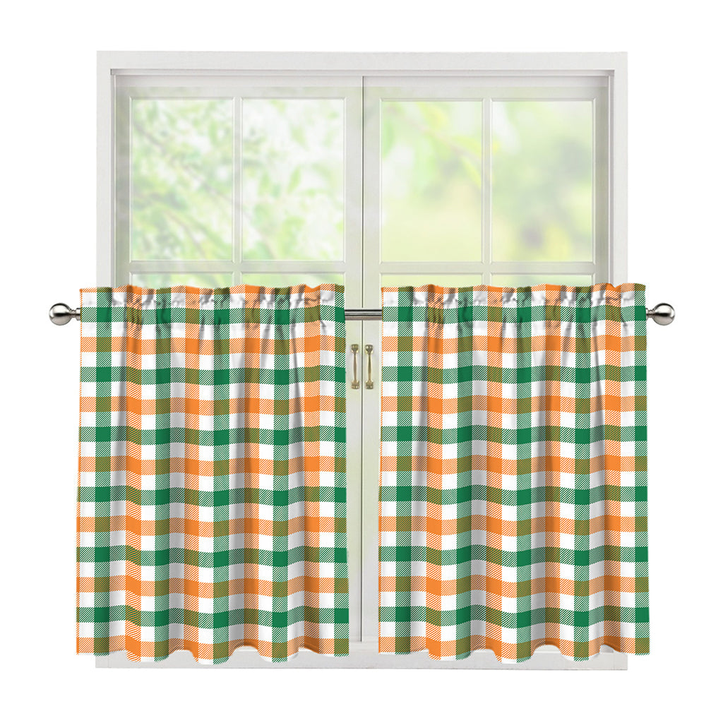 Irish Plaid St. Patrick's Day Print Tier Curtains