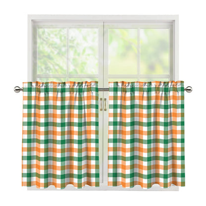 Irish Plaid St. Patrick's Day Print Tier Curtains