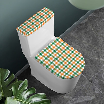 Irish Plaid St. Patrick's Day Print Toilet Lid And Tank Cover Set