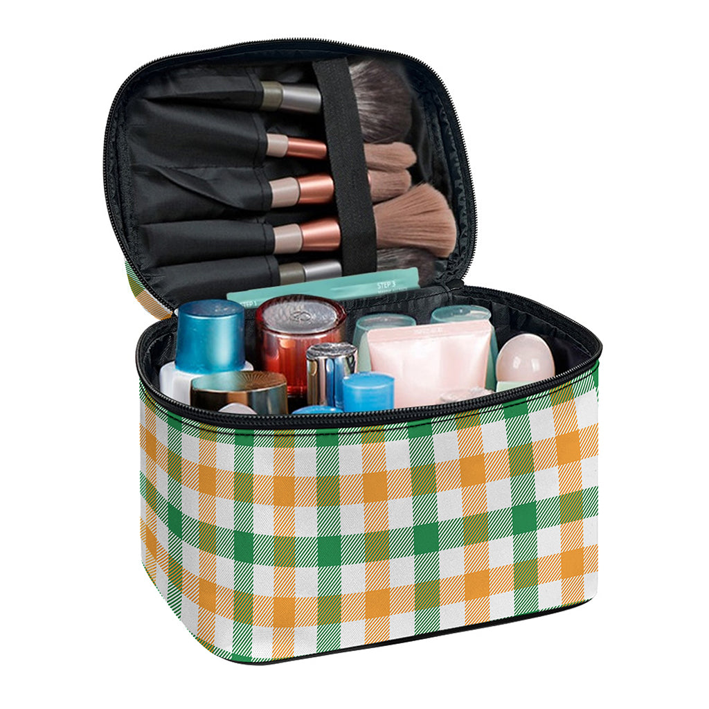 Irish Plaid St. Patrick's Day Print Travel Makeup Bag