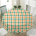 Irish Plaid St. Patrick's Day Print Waterproof Round Tablecloth