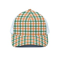 Irish Plaid St. Patrick's Day Print White Mesh Trucker Hat