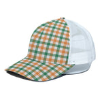 Irish Plaid St. Patrick's Day Print White Mesh Trucker Cap