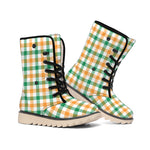 Irish Plaid St. Patrick's Day Print Winter Boots