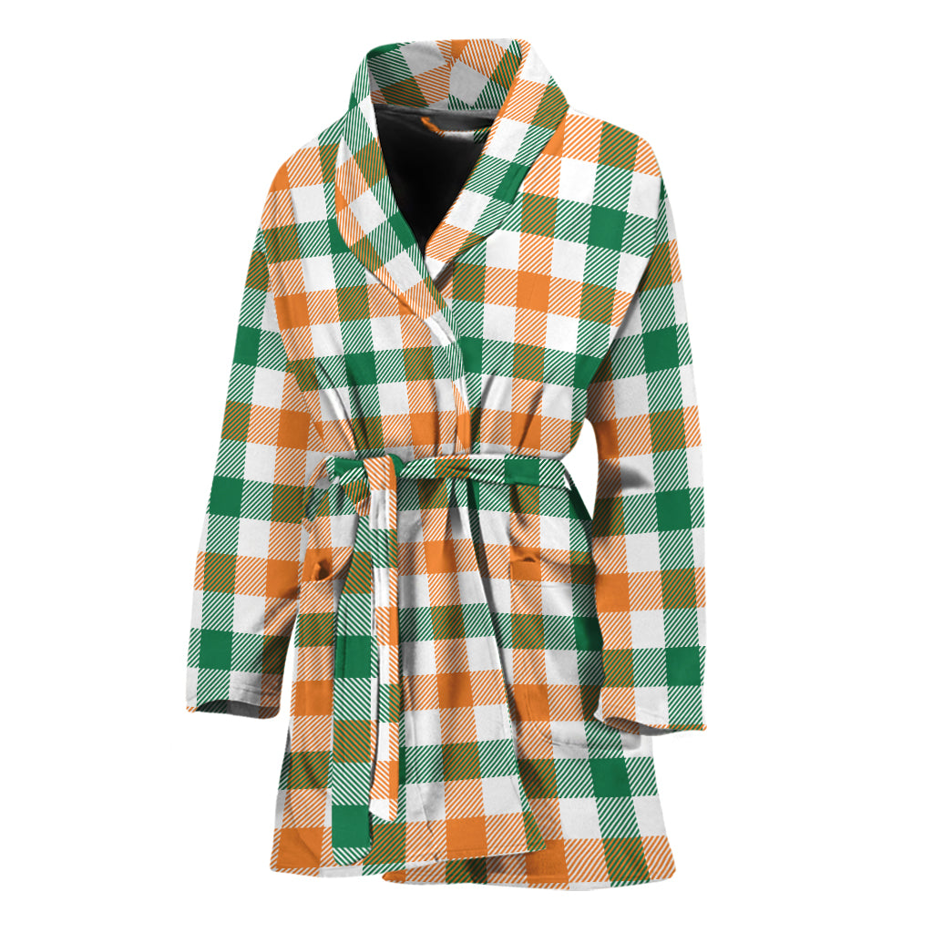 Irish Plaid St. Patrick's Day Print Women's Bathrobe
