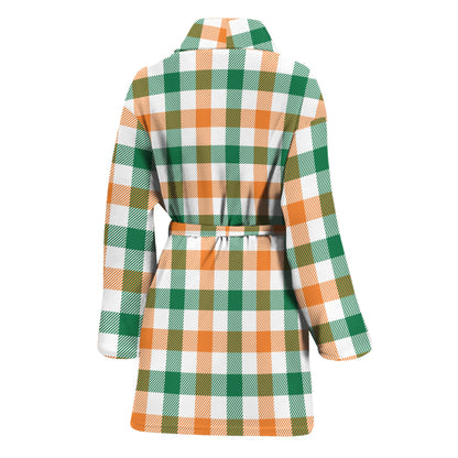 Irish Plaid St. Patrick's Day Print Women's Bathrobe