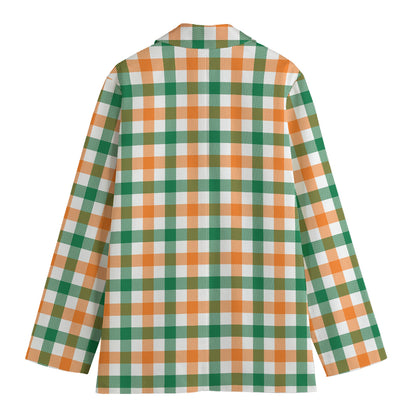 Irish Plaid St. Patrick's Day Print Women's Blazer
