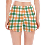 Irish Plaid St. Patrick's Day Print Women's Split Running Shorts
