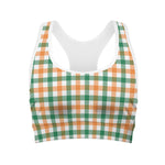 Irish Plaid St. Patrick's Day Print Women's Sports Bra