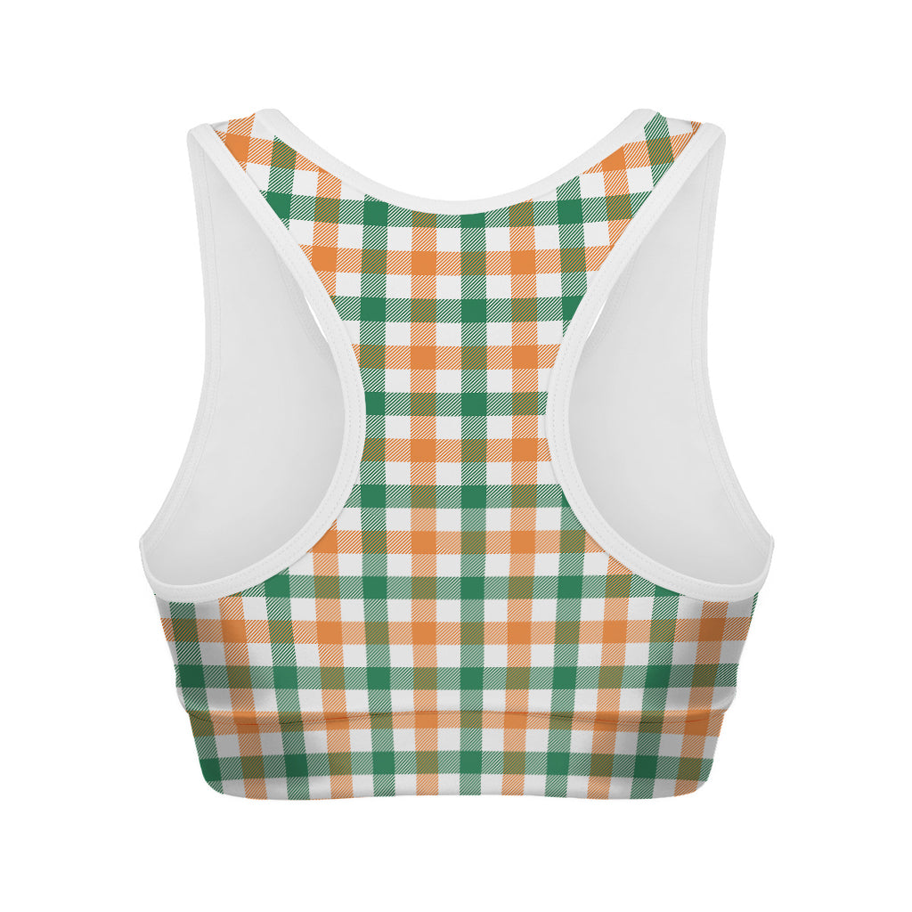 Irish Plaid St. Patrick's Day Print Women's Sports Bra