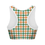 Irish Plaid St. Patrick's Day Print Women's Sports Bra