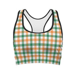 Irish Plaid St. Patrick's Day Print Women's Sports Bra