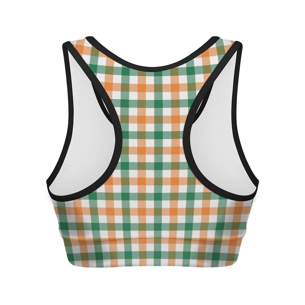 Irish Plaid St. Patrick's Day Print Women's Sports Bra