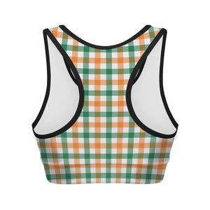 Irish Plaid St. Patrick's Day Print Women's Sports Bra