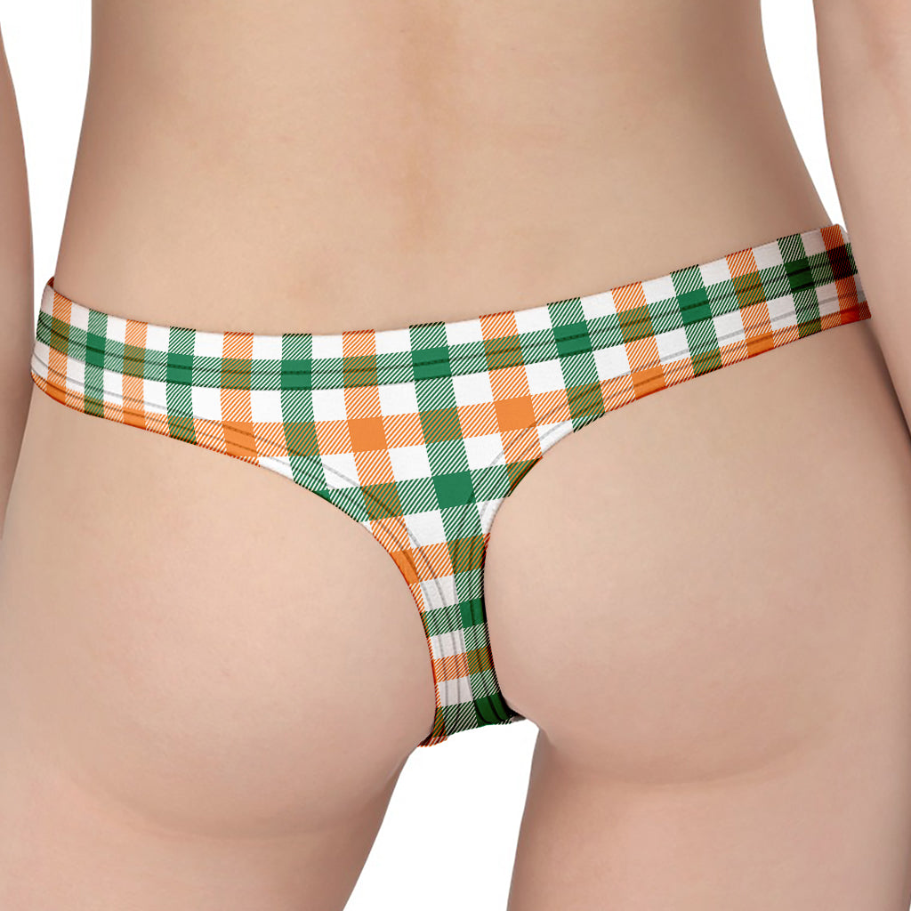 Irish Plaid St. Patrick's Day Print Women's Thong