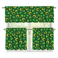 Irish Saint Patrick's Day Pattern Print 3 Piece Kitchen Curtains