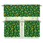 Irish Saint Patrick's Day Pattern Print 3 Piece Kitchen Curtains