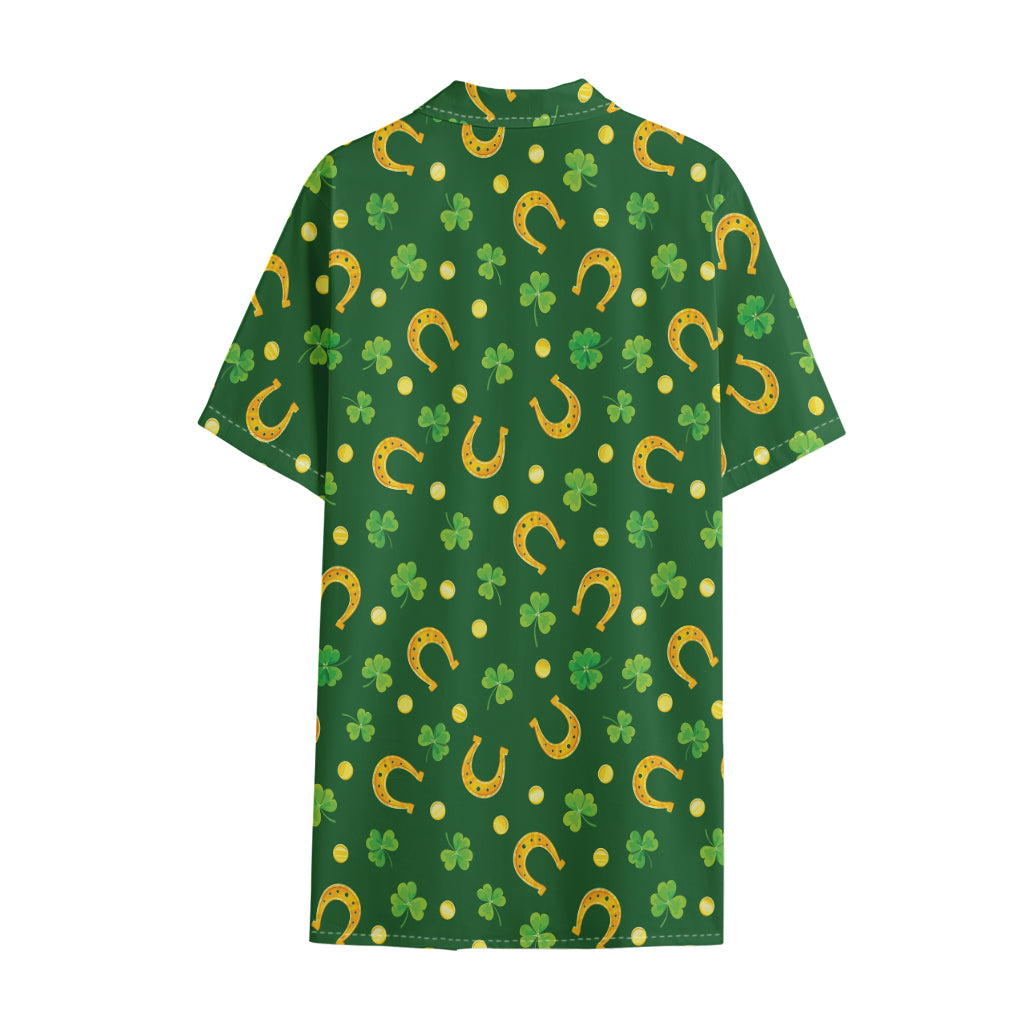 Irish Saint Patrick's Day Pattern Print Cotton Hawaiian Shirt