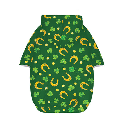 Irish Saint Patrick's Day Pattern Print Dog Zip Up Hoodie