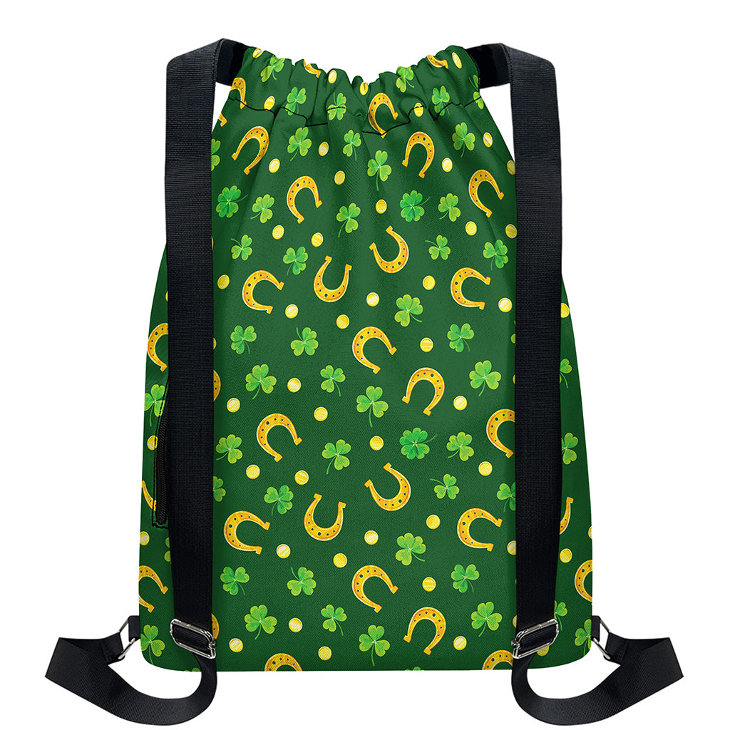 Irish Saint Patrick's Day Pattern Print Drawstring Backpack
