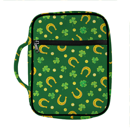 Irish Saint Patrick's Day Pattern Print Front Pocket Bible Bag